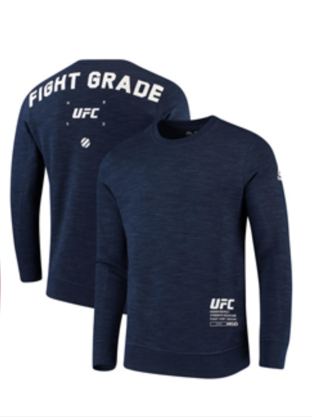 Reebok UFC Men's Heather Blue Fight Grade Long Sleeve Shirt XL